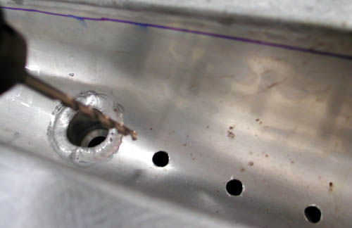 holes drilled in tunnel