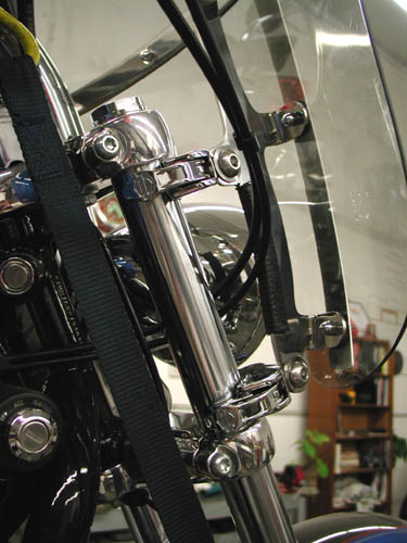ws clamp in 
place on fork