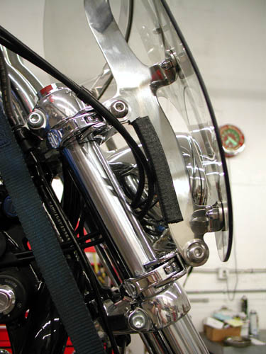 ws clamp in 
place on fork