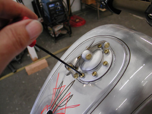 final screws on new gas cap