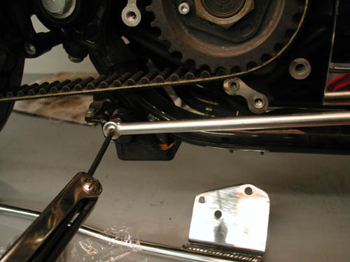 23 removing rear brake linkage