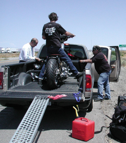 1 loading bike on truck