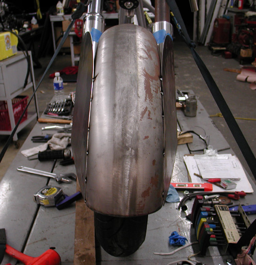 13 front fender tacked