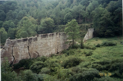 old crumble dam wall