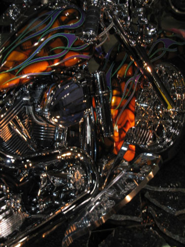 closeup flame bike