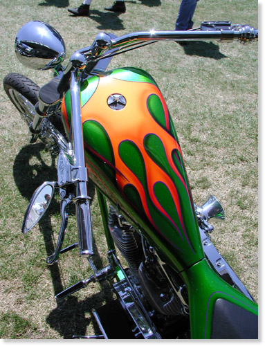 green orange flames