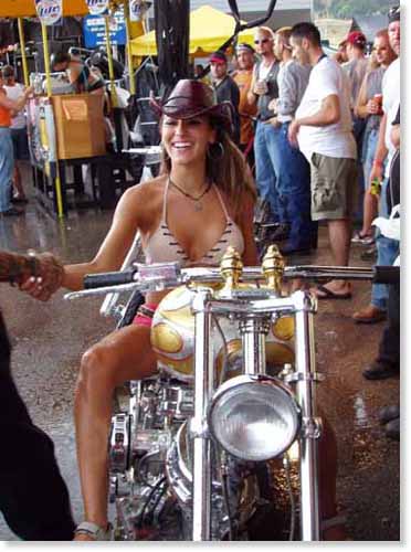 chick on larrys bike