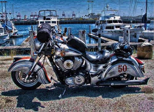 The owner has ridden to Sturgis from LA over a dozen times. This time on a 2014 Indian.